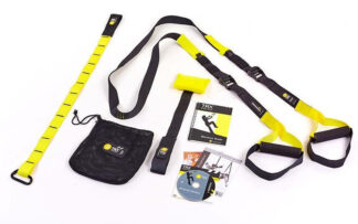 Петли TRX функциональный тренажер KIT P1 (петли подвесные, дверное крепление, DVD, сумка, черный-желтый)