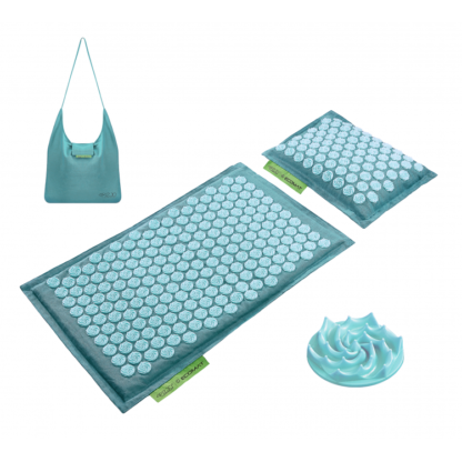 Коврик акупунктурный с подушкой 4FIZJO Eco Mat Аппликатор Кузнецова 68 x 42 см Turquoise